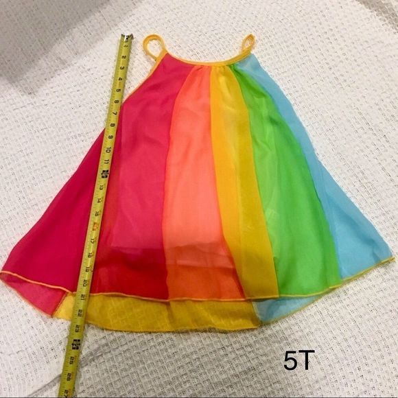 Rainbow Chiffon Sheath Sun Dress (12m-5T) - Picture 5 of 8